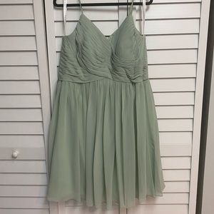 Dusty Sage mid length Bridesmaid Dress with Pockets!